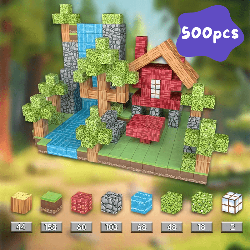 500pc MiniBlox Magnetic Building Blocks Set - Image 3